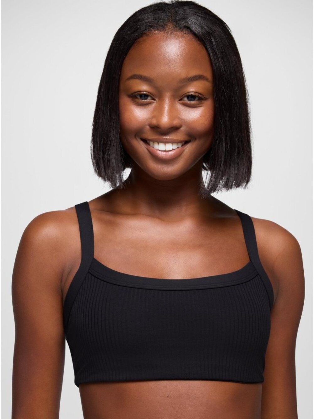 Prana Luxara™ Rib Sports Bra, Size XS, Black